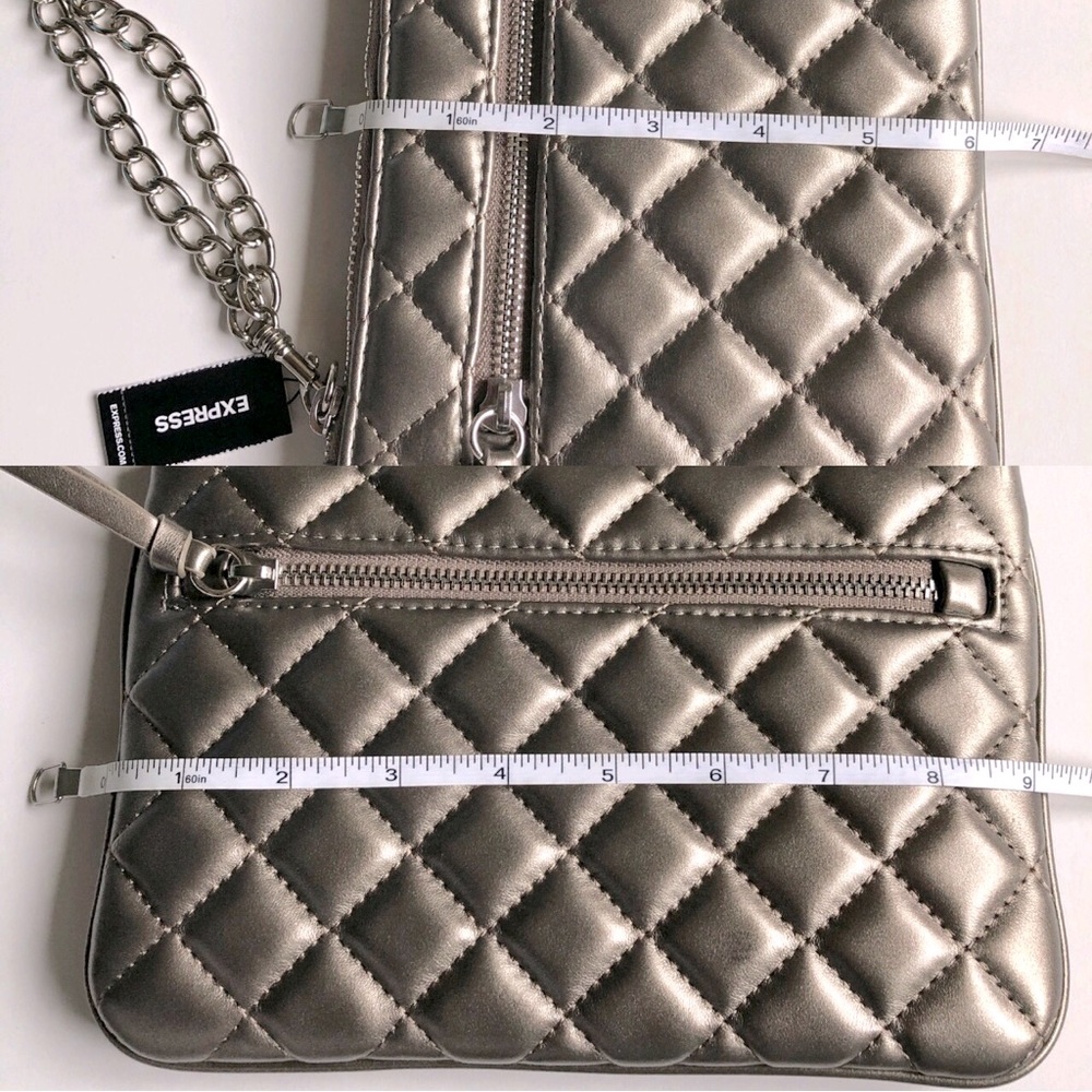 NEW EXPRESS Quilted Wristlet Purse Gold 9” x 6” - Picture 8 of 14